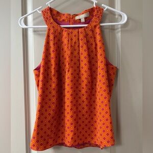 Banana Republic Orange and Pink Geometric Blouse